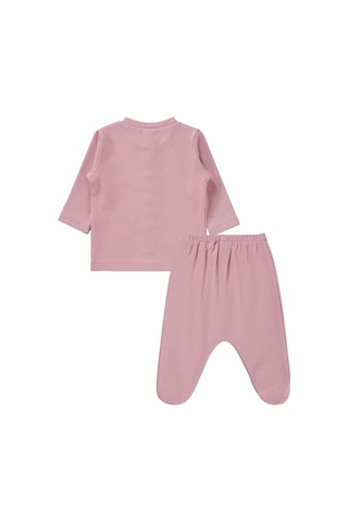 Civil Baby Düz 1-6 Ay Pijama Takımı - Pembe Gülkurusu