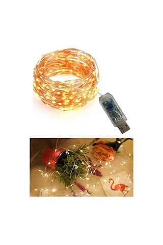 Tedaks Yılbaşı Ve Özel Konsept Dekorasyon 5 Mt Usb Bağlantılı Led Işık Sarı