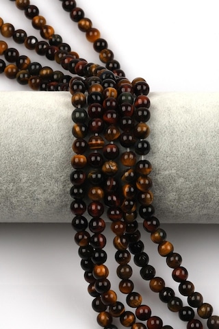 Multi Kaplan Gözü Doğal Taş Dizi 6 Mm Küre Kesim Çok Renkli