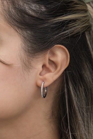 Nereze 925 Ayar Gümüş Rodyumlu 20 MM Tamtur Halka Küpe