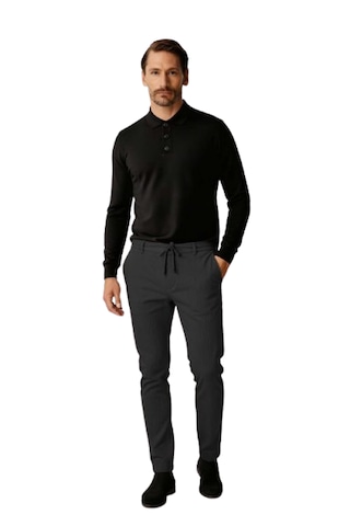 İgs Antrasit Dynamic Fit Lastikli İpli Erkek Pantolon Konforlu Smart Casual-26028