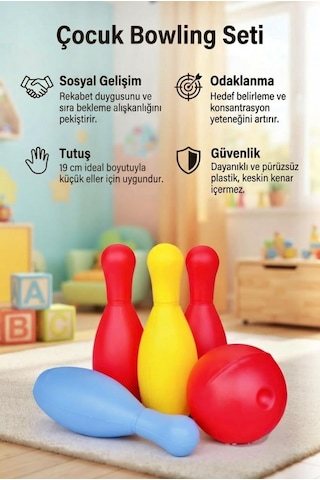 Bowling Seti - Eğitici Ve Eğlenceli Başlangıç Seti - 19 Cm Labutlar Ve Bowling Topu Oyuncak Seti