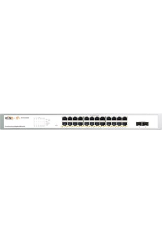 Wi-tek Wı-pces326gf V2 24 Port Poe 10/100/1000 2 Port 1000mbps Sfp 370w Yönetilebilir Poe Switch Rack Mount