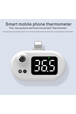 Yaleker Hi8us K8 Hg05 Tipi-c Usb Akıllı Sıcaklık Ölçer - Telefon Bağlı, Pil Gerektirmeyen, 1 Saniye Ölçüm, Led Ekranlı, / Dönüştürülebilir, Beyaz