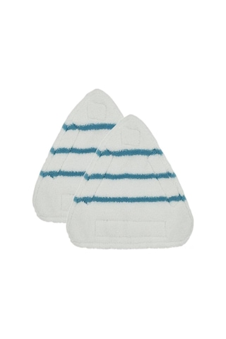 Hombey 2 Adet Triangular Mikrofiber Yıkama Eliptik Buhar Temizleyici Değişim Temizleme Başlıkları Beyaz - Mavi