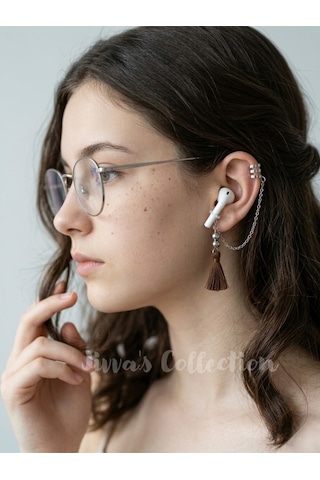 Bluetooth Kulaklık Kayıp Önleyici.kulaklık Tutucu. Deliksiz Sıkıştırma Kıkırdak Küpe Fake Küpe. Gümüş