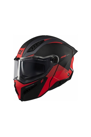 Axxis Ghostfighter SV Maniac B5Motosiklet Çene Açılır Kask Kırmızı Siyah