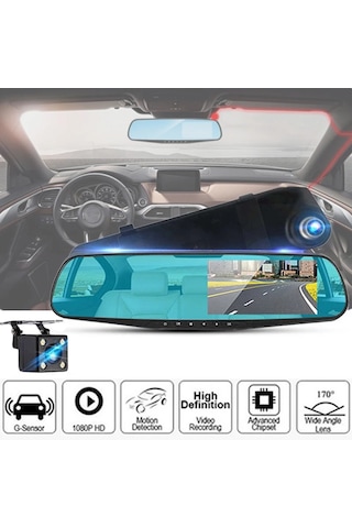 Kingwin 2 Kameralı Geri Görüş Kamerası Yol Kayıt 1080p Hd