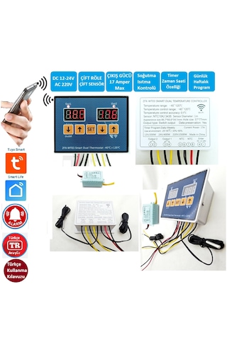 Yate10 Wt-03 Dual Smart 12/24/220v Akıllı Wifi Termostat/timer -40,+120c