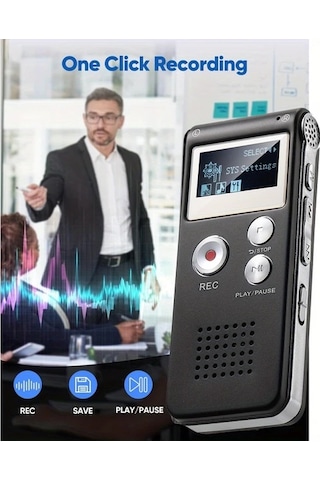 Willowhaven 8gb Siyah Geliştirilmiş Mini Ses Kayıt Cihazı Ekranlı Ses Oynatma Sesle Aktif Uzun Pil Mp3 Kayıt