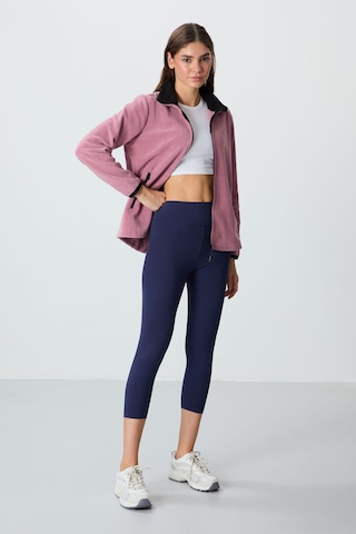 Tommylife Slim Fit 3lü Paket İndigo-gül Kurusu-kahverengi Kadın Kapri Tayt - 93097 Mavi - Mor