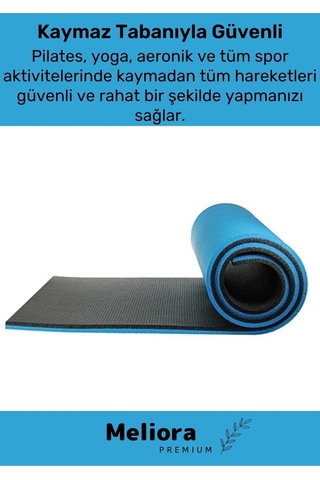 Taşıma Askılı Konfor Modeli Çift Taraflı Kaymaz Yoga Meditasyon Minderi Mavi Siyah Mat Çok Renkli