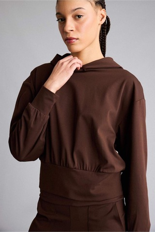 Defacto Kapüşonlu Sporcu Sweatshirt G5664ax25wnbn192 Kahve-bn192