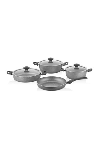 Papilla Fred 7 Parça Granit Tencere Takımı-Gri