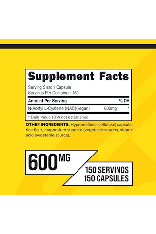 Primaforce N.a.c Vegan N-acetyl L-cysteine 600 Mg 150 Caps Aromasız