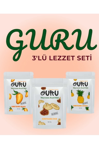 Guru Mango İncir Ananas Kurusu Lezzet Seti 3'lü Guru Mango İncir Ananas Kurusu Lezzet Seti 3'lü