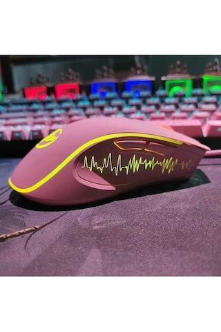 Besthome1 Pembe Isıtıran Satış Kablolu Oyun Faresi Ergonomik Tasarım 7 Renkli Aydınlatma Usb Bağlantılı Laptop Ve Pc Uyumlu -
