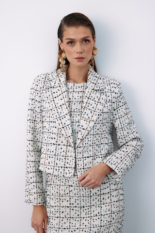 Sateen Düğmeli Tüvit Kısa Ceket - Taş-135067 TAŞ Taş