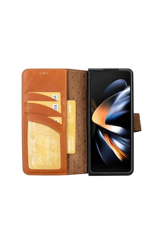 Samsung Galaxy Z Fold5 Uyumlu Manyetik Hakiki Deri Cüzdan Kılıf ,cüzdan Taşımaya Son, Kredi Kart Yuvalı, Rfıd Güvenlik Diğer