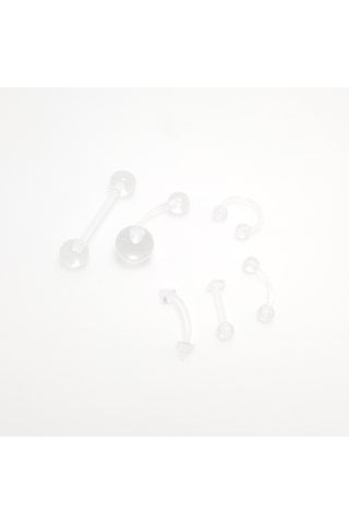 Chavin 6 Lu Şeffaf Akrilik Kaş Göbek Dil Kulak Piercing En41-6