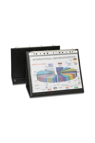 2K Prezantasyon Siyah Evrak Sunum Klasörü Masa Üstü 4 Halkalı 530-1