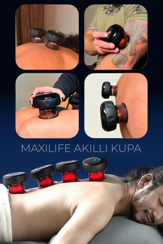 Smart Cupper Şarjlı Kupa Çekme Işık Tedavili Hacamat Masaj Vakum Cihazı Kırmızı