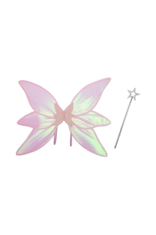 Tatil Partisi Cosplay Giydirme 6 Parça Renkli Kanatlar 2 Parça Set-pembe