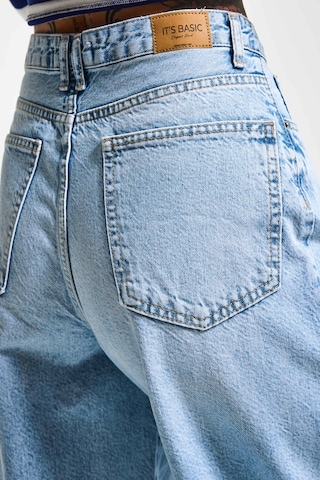 it's basic Kadın Ice Renk 4s6-27 Regular Fit Yüksek Bel %100 Koton Rahat Kesim Denim Jean Buz Mavi