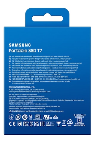 Samsung T7 Mu-pc4t0t/ww Usb 3.2 4 Tb Taşınabilir Ssd