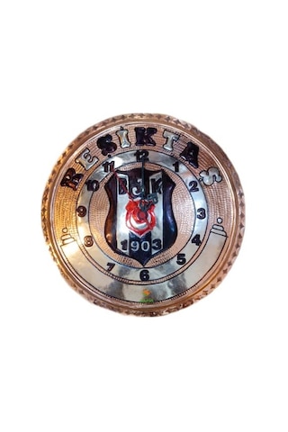 Bakır Duvar Saati Beşiktaş Duvar Saati Özel El İşleme 30 Cm Ebatl Bakır
