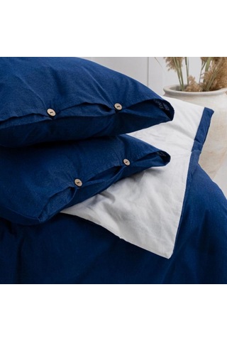 Tek Kişilik %100 Pamuk Ranforce Nevresim Takımı 160x220 Cm Lacivert Lastiksiz Çarşaflı Lacivert