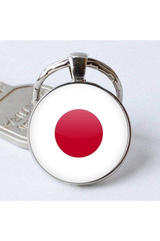 Tamgacrafts Japonya Japan Bayrağı Metal Anahtarlık Ülke Temalı Hediyelik Çok Renkli