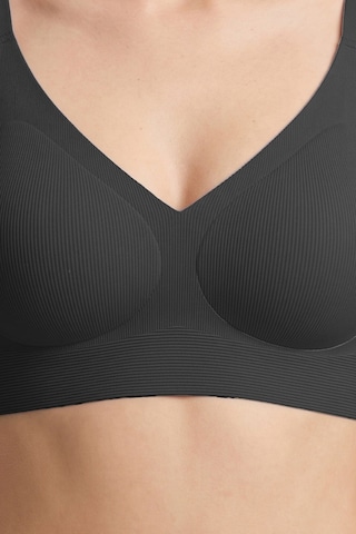 Cottonill Seamless Bra - Velora Siyah Lazer Kesim Balensiz Rib Dokulu Dikişsiz Kadın Sütyen