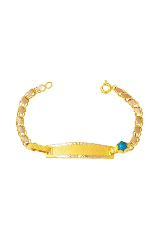 Bilezikci Hediyelik İsim Yazılabilen Çocuk Künyesi BLKNS8K22128 Sarı Altın