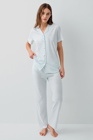Pierre Cardin Kadın Mavi Gömlek Pijama Takım Pc9204-s-v2 Mavi
