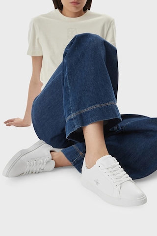 Calvin Klein Deri Logolu Sneaker Ayakkabı Hw0hw032950k4 Bayan Ayakkabı Hw0hw03295 0k4 Beyaz