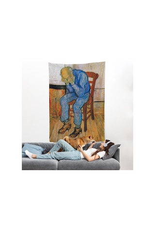 Acı Çeken Yaşlı Adam Sonsuzluğun Eşiğinde Duvar Örtüsü - Vincent Van Gogh-7442