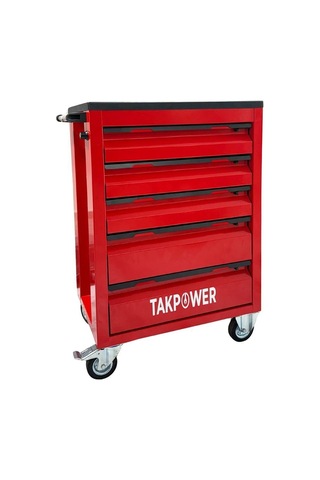 Takpower 5 Çekmeceli Boş Takım Arabası Kırmızı