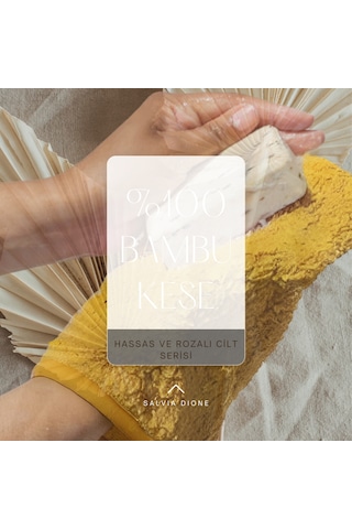 Bambu Kese Banyo Lifi Peeling Vücut Scrub Derin Temizlik Hardal