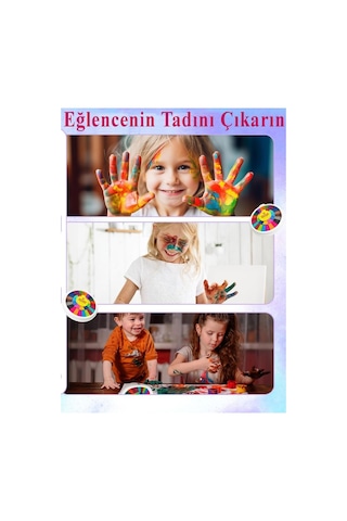 Parmak Boya 6 Renk 1 Adet Fix Point 25 Ml 6 Lı Parmak Boyası Resim Dersi Su Bazlı Resim Okul Öncesi Kreş Anasınıfı Çok Renkli
