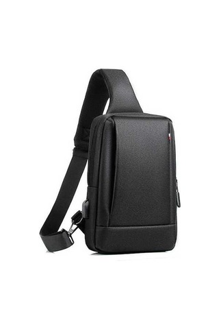 Prestigegoods Yurt Dışından Gelen Vshop Oumantu 903 Oxford Bez Göğüs Çantası Siyah - Su Geçirmez, Usb Şarj Gri