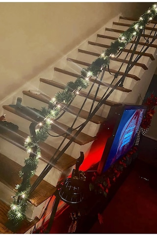 Yılbaşı Dekoratif Peri Garland Çam Ağacı Dalı Sarmal Tel Işıklı Led Yeni Yıl Süsü 5 M