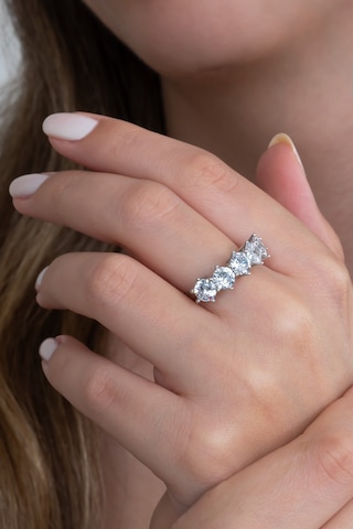 Gümüş Beştaş Tektaş Yüzük Ikili Set Sevgiliye Hediye Wsr92