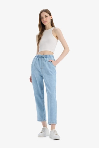 DeFacto Pull On Paperbag Yüksek Bel Düz Paça Uzun Yumuşak Jean Pantolon E0733AX25SMNM28