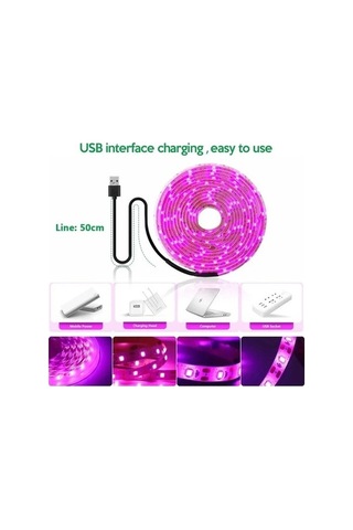 Opulentliving 5 Metre Usb Bitki Büyütme Led Şerit - Tam Spektrum Tohum Yetiştirme Işığı Diğer