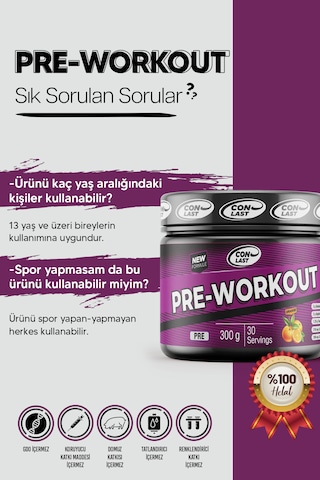 Pre-workout300gr/glutamine300gr/proflaks Plus Vitamax300gr Portakal