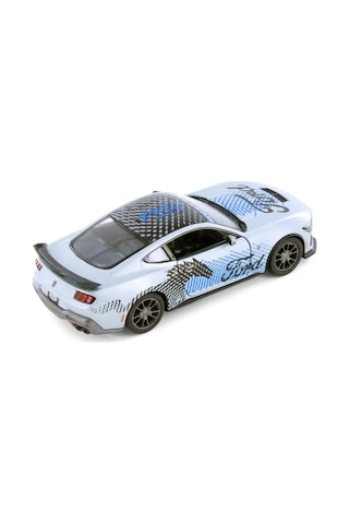 Kinsmart 2024 Ford Mustang Dark Horse 1:38 Çek Bırak Metal Model Araba Gri - Özel Livery Seri