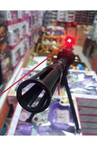 Lazerli Mermi Atan Tüfek 82cm Dipçikli Silah  Şarjörlü