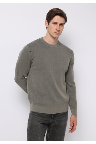Colin's Colins Regular Fit Yuvarlak Yaka Jakarlı Erkek Yeşil Kazak Cl1076739 Q1.v2 Kha Haki