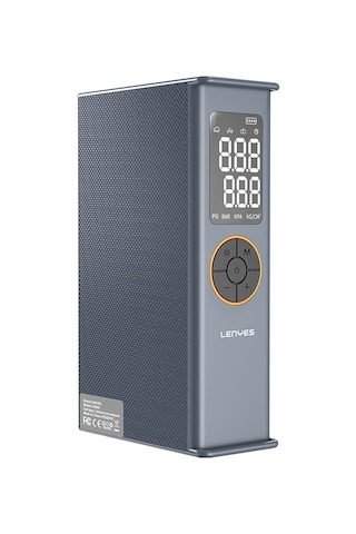 Lenyes Lcı205 Ledli Araç Akü Acil Durum Takviye Güç Kaynağı Ve Hava Kompresörü 12v 100w 7200mah Gri